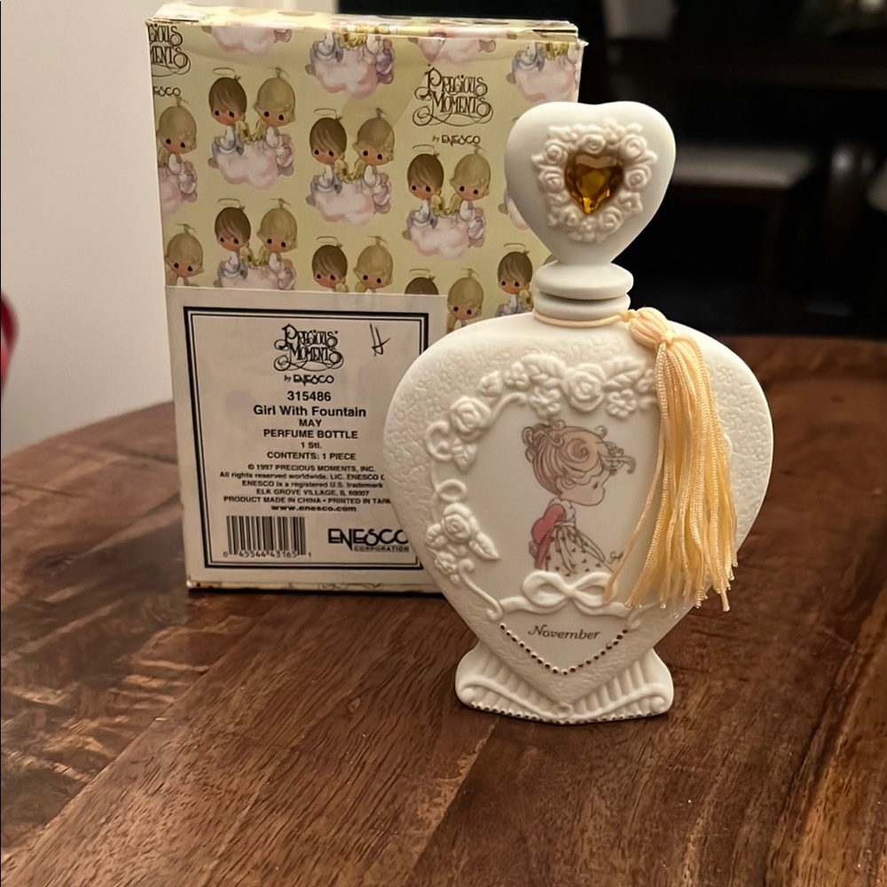 Precious Moments Girl With Fountain Perfume Bottle
